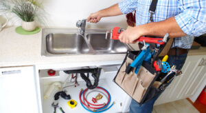 plumber on the kitchen