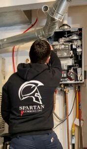 Jeff working on tankless water heater