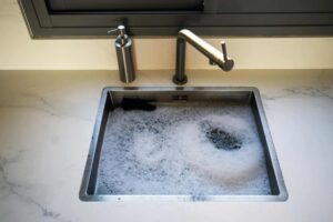 clogged kitchen sink