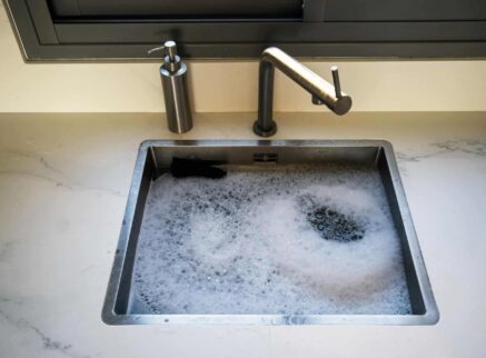 clogged kitchen sink