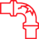 Red outline icon of a bent pipe with visible cracks and damage, indicating a broken or leaking pipe.